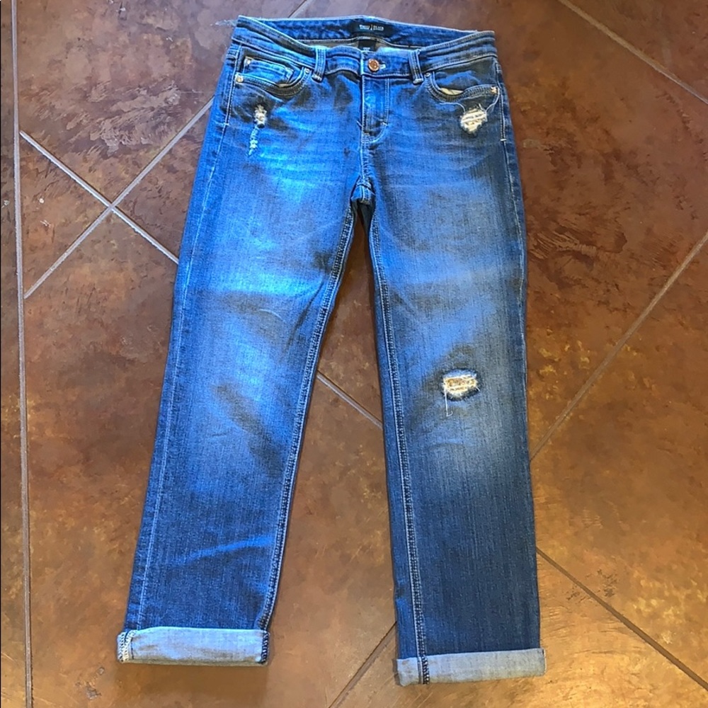 WHBM cropped sequin jean